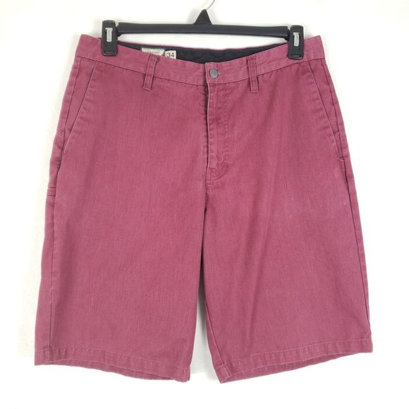 Volcom Other - Volcom Corpo Class Shorts Mens 34 Red Pink Chino Polyester Cotton